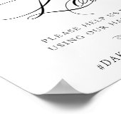 愛エレガントの黒い書道のハッシュタグをキャプチャ ポスター (角)