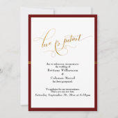 愛エレガントは患者ブルゴーニュ金ゴールドカーストライプド 招待状 (正面)