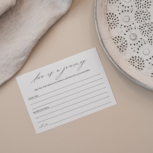 愛エレガントは旅のブライダルシャワー アドバイスカード