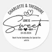 愛エレガントは甘いハート書結婚 ラウンドシール (正面)