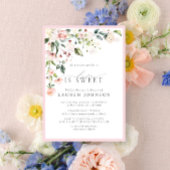 愛エレガントは甘いピンクフローラブライダルシャワー 招待状