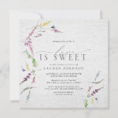 愛エレガントは甘いワイルドフラワーの水の色シャワー 招待状 (正面)
