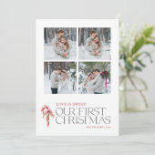 愛エレガントは甘い初めてのクリスマス赤4写真 シーズンカード (スタンド正面)