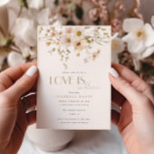 愛エレガントは開花花ブライダルシャワー 招待状