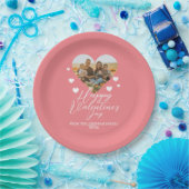 愛エレガントハッピーバレンタインデー家族の写真 ペーパープレート (パーティー)