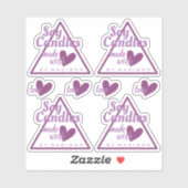 愛エレガントハートキャンドル作りの紫の白 シール (シート)