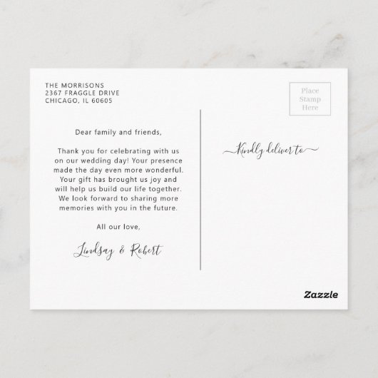 愛エレガントハートス結婚クリプトの写真 ポストカード (裏面)