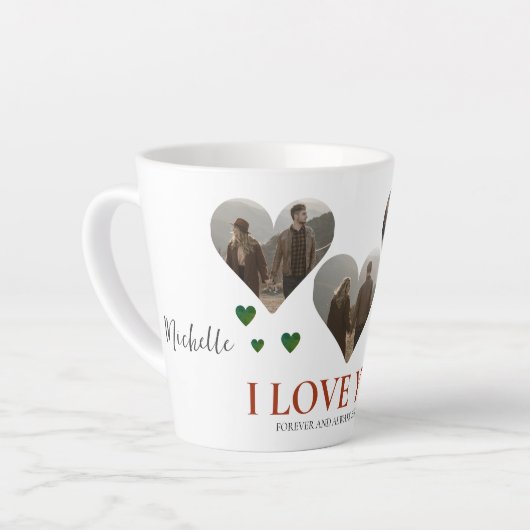 愛エレガントバレンタインのカップル3写真名前L カフェラテマグ (左アングル)