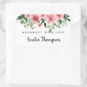 愛エレガントパーソナライズされた手作りフローラ 長方形シール (バッグ)