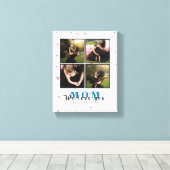 愛エレガントパーソナライズされた母4家族の写真 キャンバスプリント (インサイチュ (ウッドフロア))