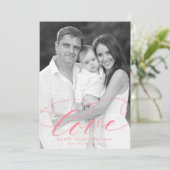 愛エレガントピンク文字バレンタインデーの写真 シーズンカード (スタンド正面)