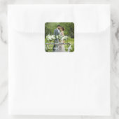 愛エレガントモダンと感謝してい愛 |の結婚写真 スクエアシール (バッグ)