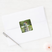 愛エレガントモダンと感謝してい愛 |の結婚写真 スクエアシール (封筒)