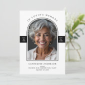 愛エレガントモダン心の中でアーチ写真葬儀 プログラム (スタンド正面)