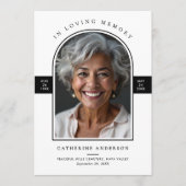 愛エレガントモダン心の中でアーチ写真葬儀 プログラム (正面)