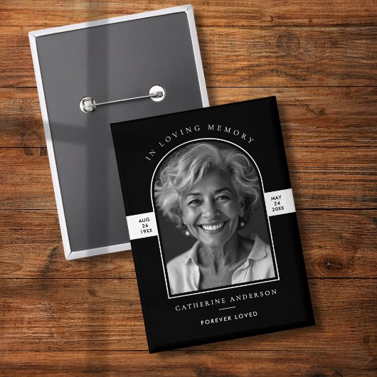 愛エレガントモダン心の記憶アーチ写真記念 缶バッジ