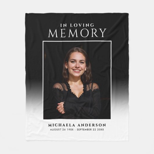 愛エレガント心の記憶フォトメモリアル フリースブランケット (正面)