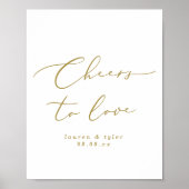 愛エレガント応援金ゴールドのサインパーソナライズされたー ポスター (正面)