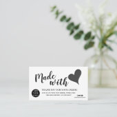 愛エレガント感謝していで作った白黒 名刺 (スタンド正面)