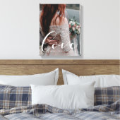 愛エレガント書結婚の写真 キャンバスプリント (インサイチュ (寝室))