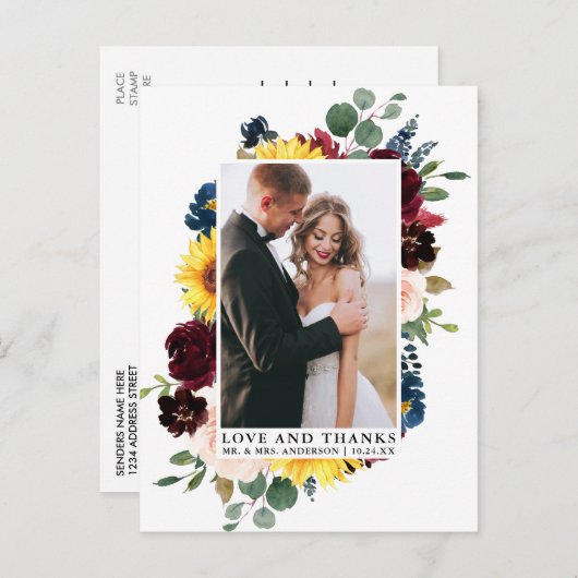 愛エレガント水感謝してい色の混合フローラ ポストカード (正面/裏面)