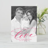 愛エレガント熱ピンク文字バレンタインデーの写真 シーズンカード (スタンド正面)