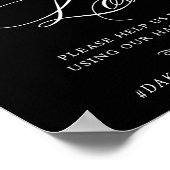 愛エレガント白の書道のハッシュタグをキャプチャ ポスター (角)