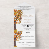 愛エレガント秋彫りツリー秋の結婚秋 オールインワン招待状 (内側)