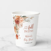 愛エレガント素朴の赤ちゃんシャワーのワイルドフラワー秋 紙コップ (裏面)