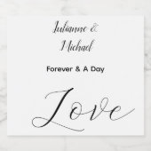 愛エレガント結婚の スパークリングワインラベル (シングルラベル)