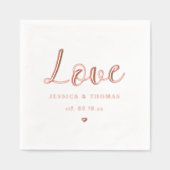 愛エレガント結婚の 箔ナプキン (正面)