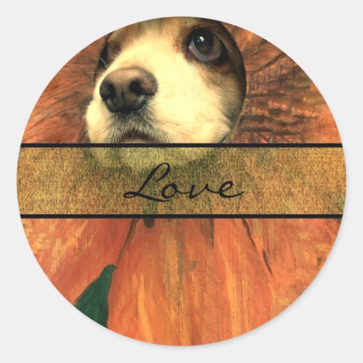 愛エレガント結婚式用シール ラウンドシール (正面)