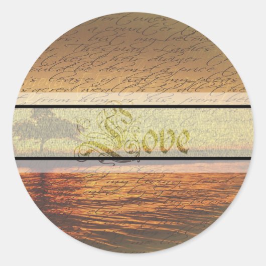 愛エレガント結婚式用シール ラウンドシール (正面)