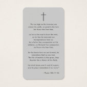 愛エレガント記憶で葬儀フォト祈りの言葉カード (裏面)