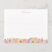 愛エレガント開花ブライダルシャワーレシピカード エンクロージャーカード (裏面)