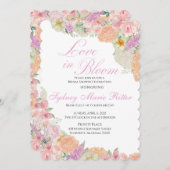 愛エレガント開花ブライダルシャワー招待 招待状 (正面/裏面)