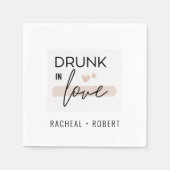 愛エレガント飲の結モダン婚夫婦 スタンダードカクテルナプキン (正面)