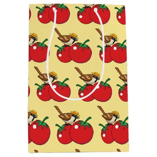 愛オーガニック人スパロウ食べーのレッドトマト ミディアムペーパーバッグ (正面)