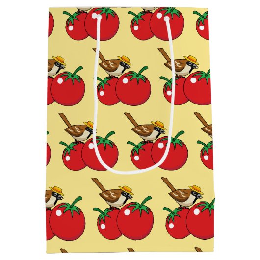 愛オーガニック人スパロウ食べーのレッドトマト ミディアムペーパーバッグ (裏面)