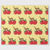 愛オーガニック人スパロウ食べーのレッドトマト ラッピングペーパー (フラット)