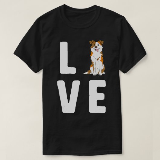 愛オーストラリア羊飼い恋人レッドメルレウィメンズ Tシャツ (デザイン正面)