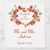 愛カスタマイズしたハートエレガシンプルントウェディング ワインラベル (シングルラベル)