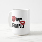 愛カスタマイズの夫や妻を愛するマグ コーヒーマグカップ (正面左)