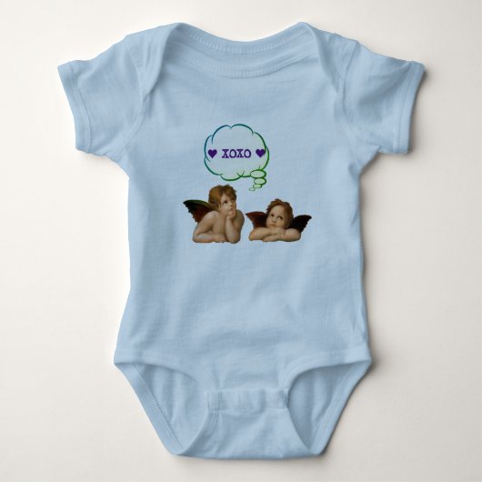 愛カスタマイズXOXOバレンタインデンケルビエンジェル ベビーボディスーツ (正面)