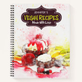 愛カスタムで作られたビーガンレシピ ノートブック (正面)