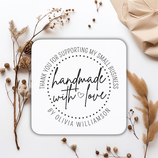 愛カスタムで手作りThank You Small Business スクエア名刺