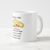 愛カスタムの記念結婚モノグラム ジャンボコーヒーマグカップ (正面右)