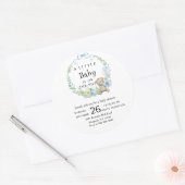 愛カスタムらしいブルーテディベア赤ちゃんシャワー ラウンドシール (封筒)