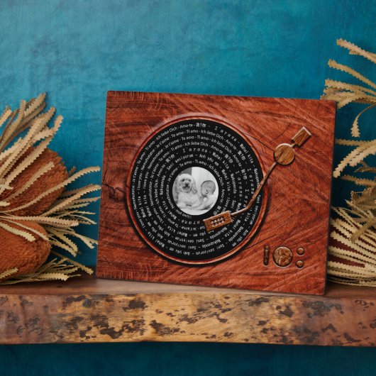 愛カスタムメッセージ付き素朴写真 フォトプラーク (側面)