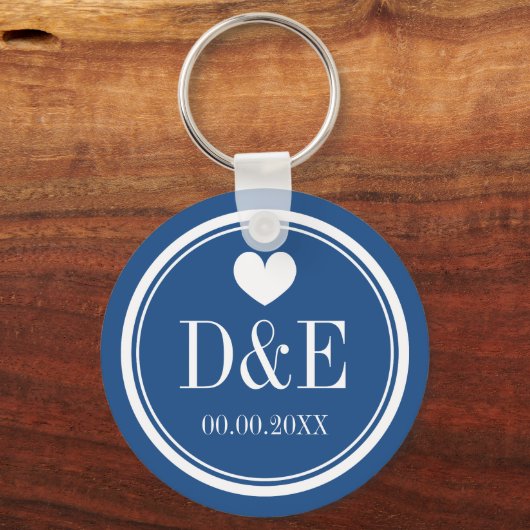 愛カスタムモノグラム結婚式パーティーの好意キーホルダー キーホルダー (正面)